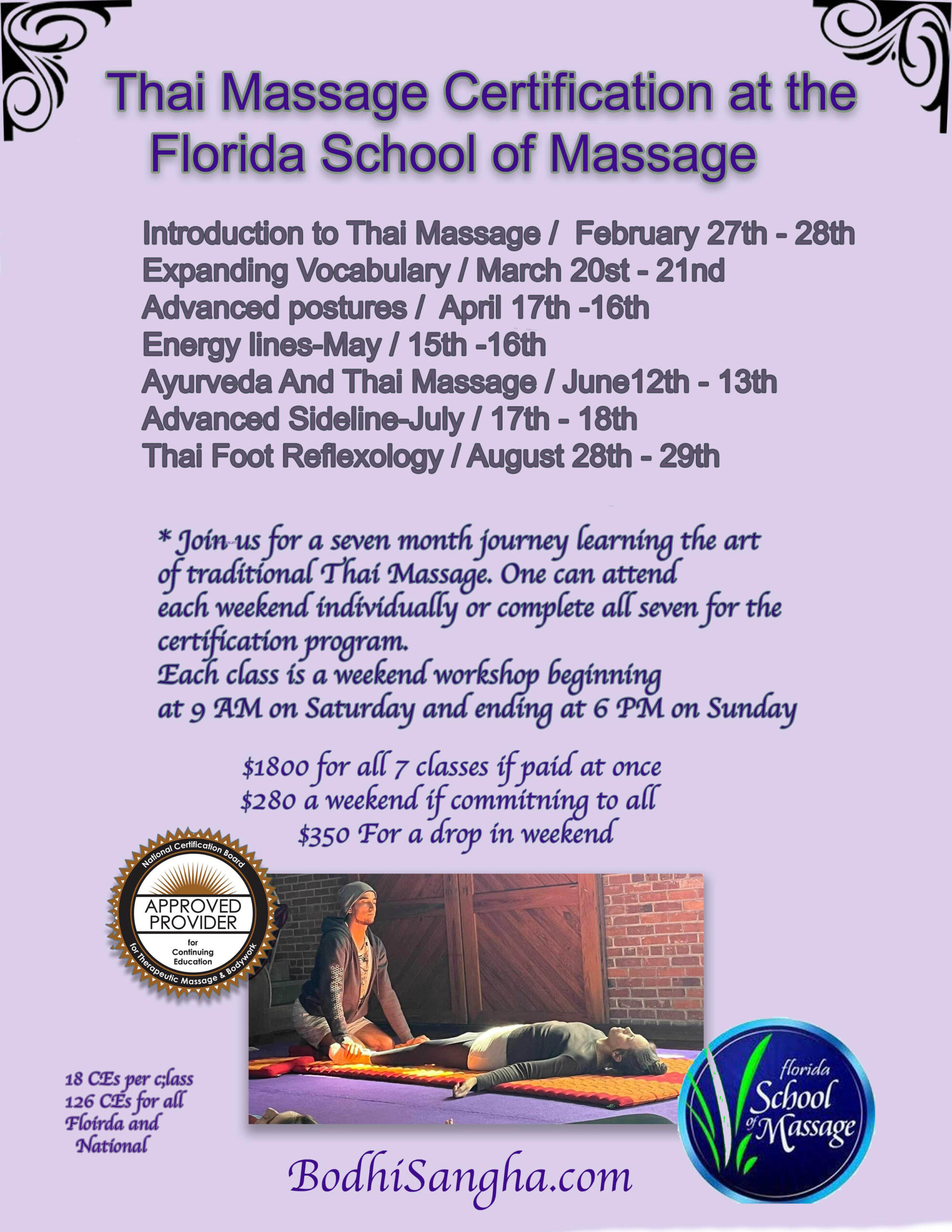 Ariela Thai Massage 2027 dates